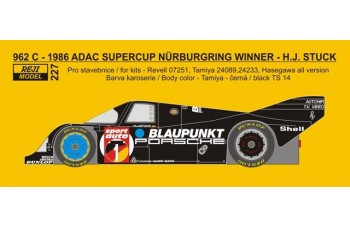 Decal – Porsche 962 - ADAC Supercup Nürburgring winner - H.J.Stuck